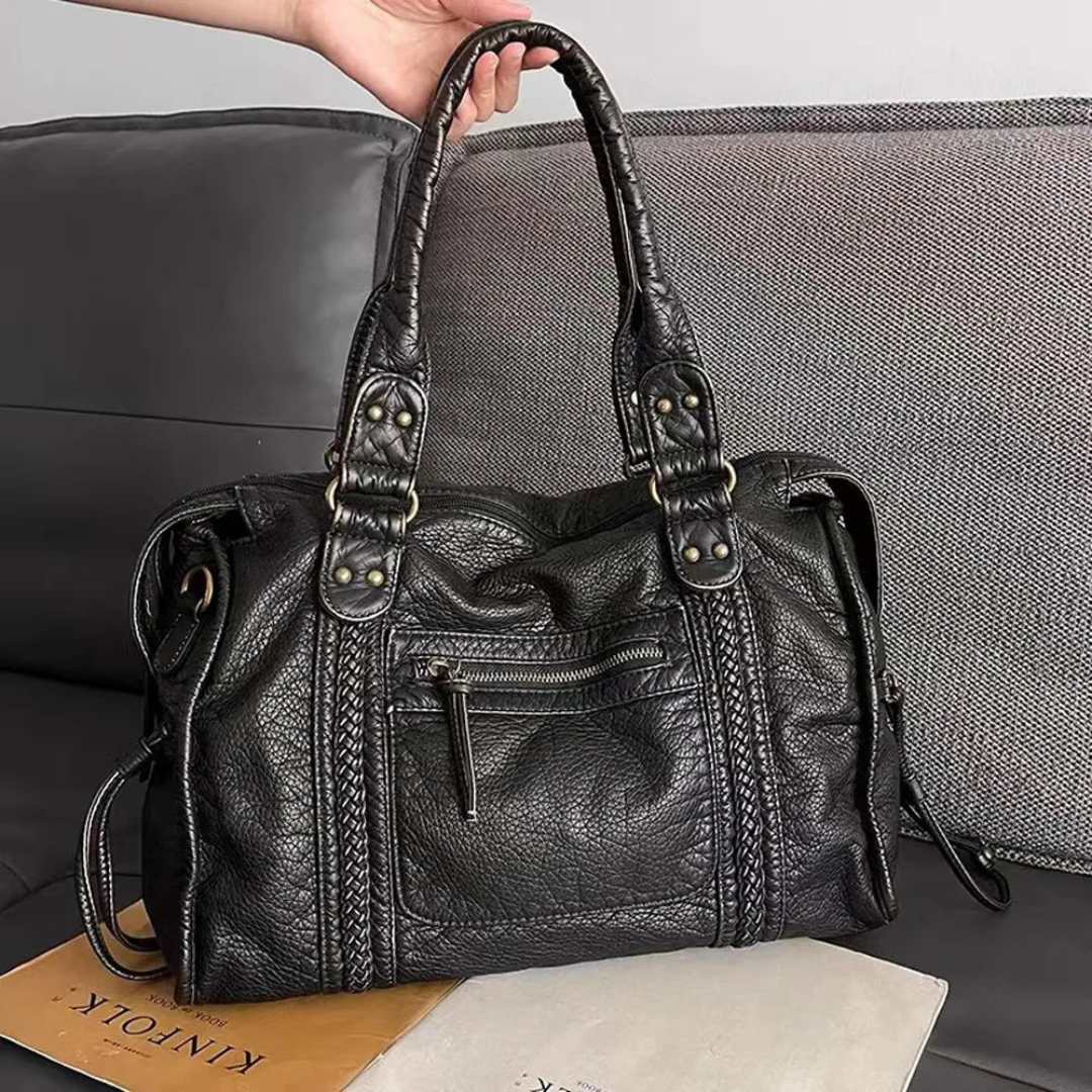 Gabi - Klassische und Große Leder Handtasche für Damen