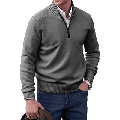 Lucas -  Stilvoll Pullover aus Kaschmir-Baumwoll mit Reißverschluss für Herren