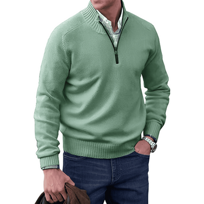 Lucas -  Stilvoll Pullover aus Kaschmir-Baumwoll mit Reißverschluss für Herren