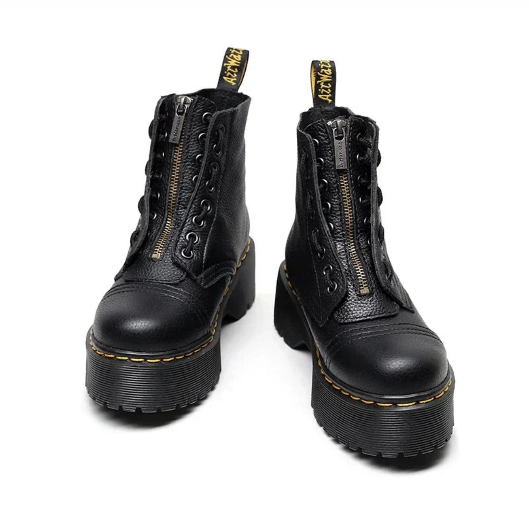 Mira - Vintage und Elegante Leder Schnürstiefel für Damen