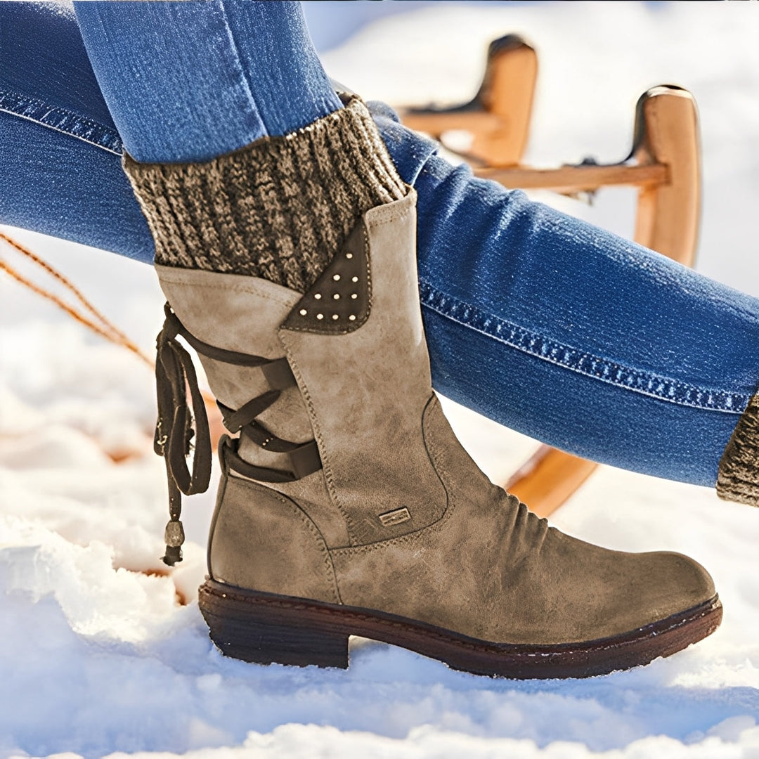 Naly - Bequeme Mittlerer Höhem Winterstiefel für Damen