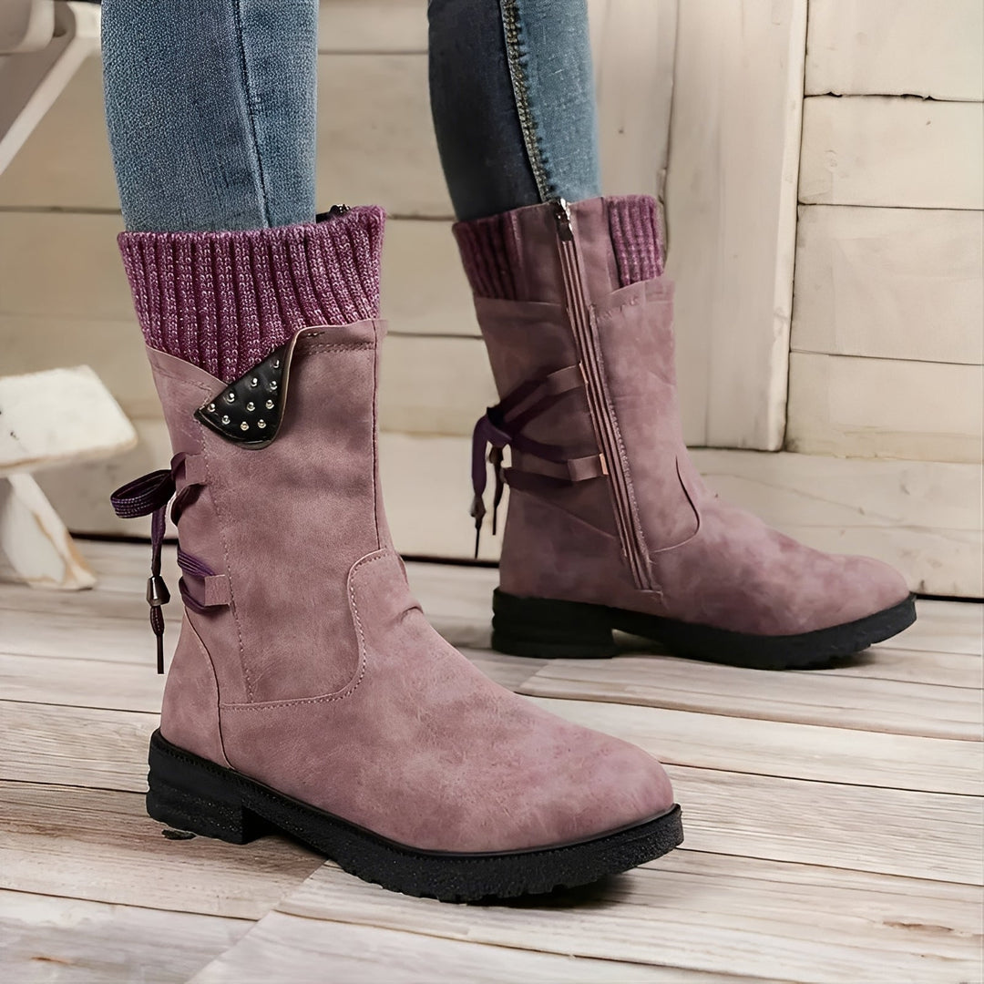 Naly - Bequeme Mittlerer Höhem Winterstiefel für Damen