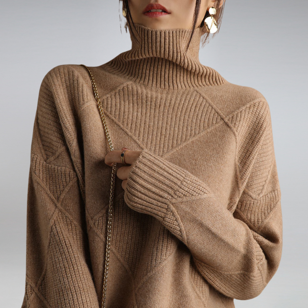 Rila - Bequeme Kaschmir pullover mit Rollkragen für Damen