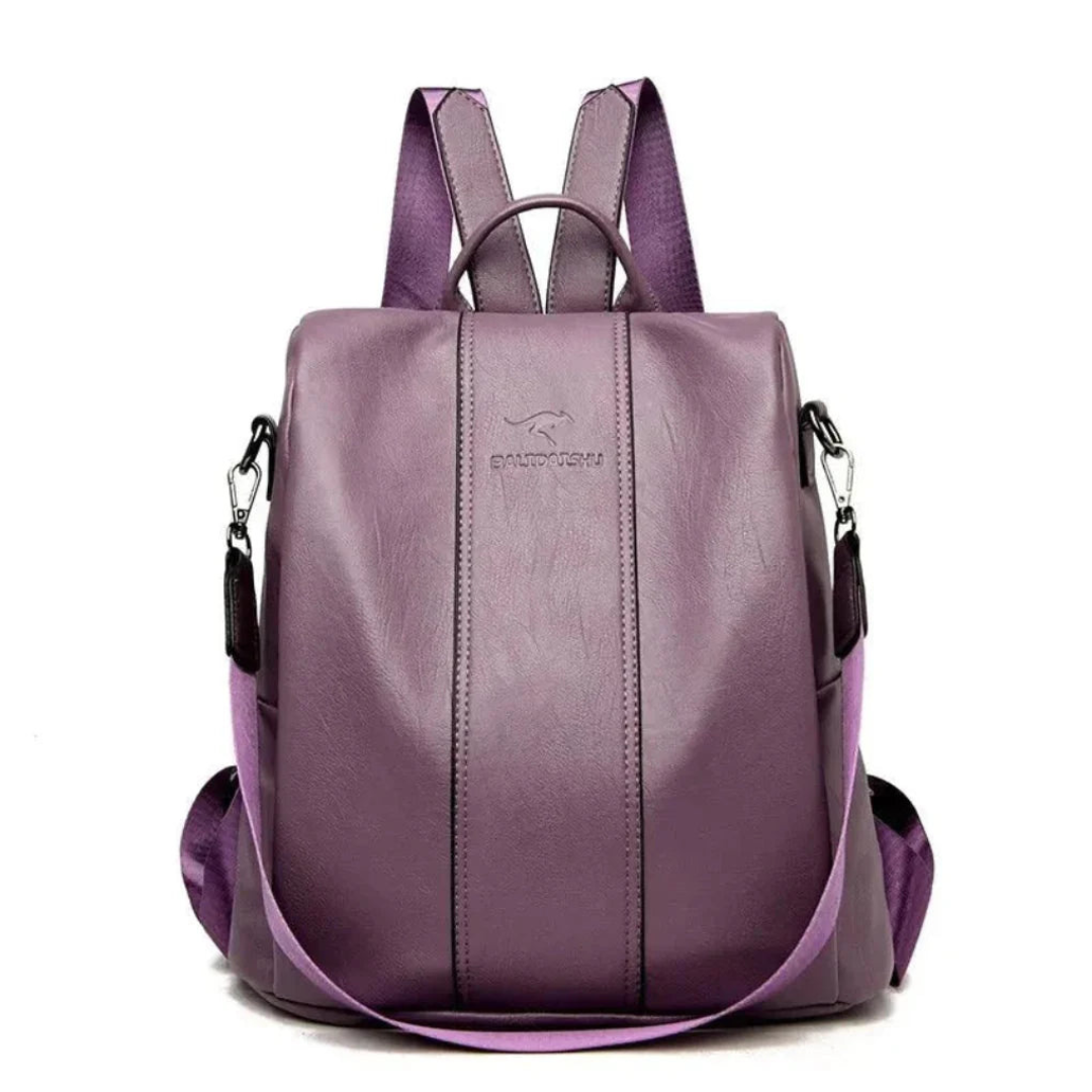 Rili - Große Diebstahlsicherer Lederrucksack für Damen