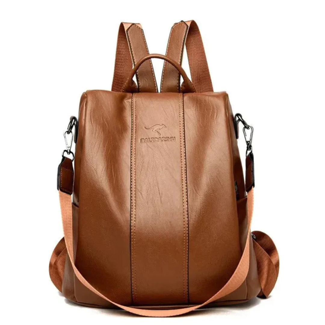 Rili - Große Diebstahlsicherer Lederrucksack für Damen