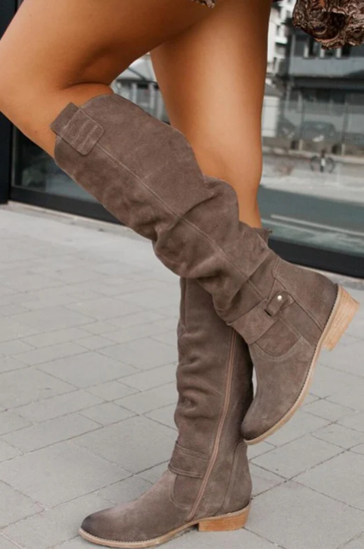 Risa – Niedrigem Absatz Stiefel Reißverschluss für Damen