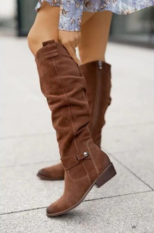 Risa – Niedrigem Absatz Stiefel Reißverschluss für Damen