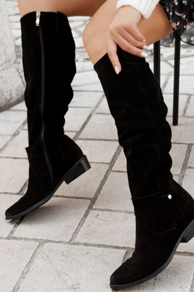 Risa – Niedrigem Absatz Stiefel Reißverschluss für Damen
